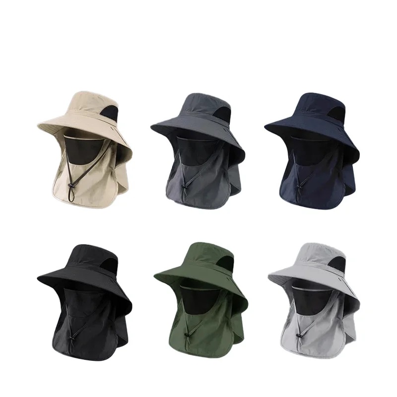 Mens Outdoor Hunting Hats - หมวกกันแดดแบบมีปีกคลุมคอสำหรับฤดูร้อน หมวกตกปลา ล่าสัตว์กลางแจ้ง สำหรับผู้ชายและผู้หญิง เหมาะสำหรับเดินป่า ตั้งแคมป์
