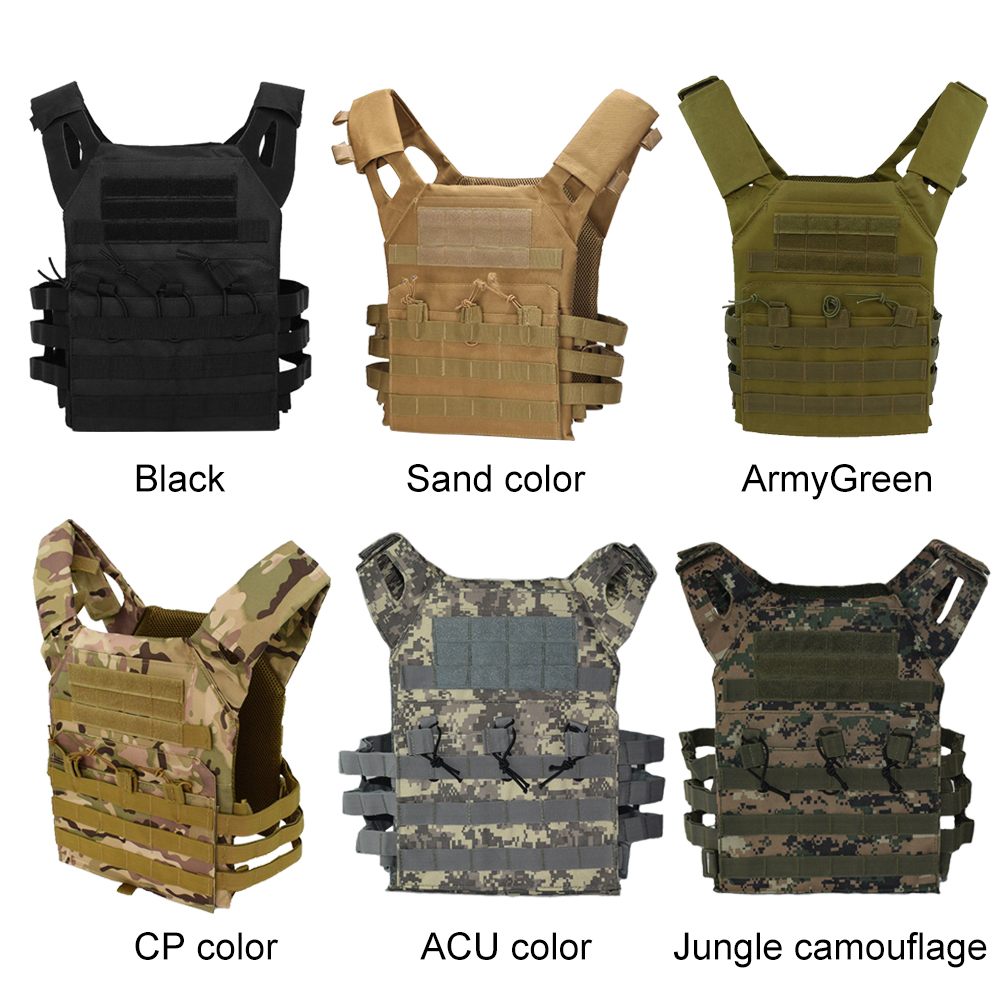 Hunting Outdoor Game - เสื้อกั๊กนักล่าเชิงยุทธวิธีเคสป้องกันเสื้อเกราะยุทธวิธีกลางแจ้งกันน้ำน้ำหนักเบา JPC MOLLE PLATE น้ำหนักเบาสำหรับเครื่องเล่นเกม CS
