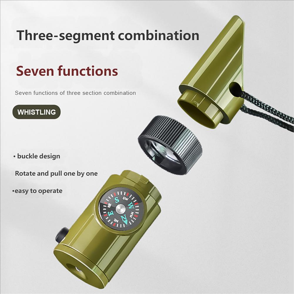 Hunting Outdoor Thermometer - นกหวีดอเนกประสงค์ 7-in-1 พร้อมเข็มทิศ เทอร์โมมิเตอร์ แว่นขยาย กระจก