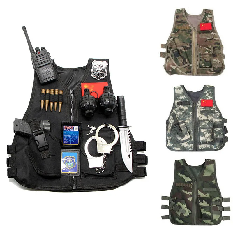 Hunting Outdoor Game - เสื้อกั๊กสำหรับเด็กกลางแจ้งเสื้อกั๊กลายพรางสำหรับเด็กผู้ชายเด็กผู้หญิงเสื้อสำหรับใส่เล่นเกมล่าคอสเพลย์ตกปลา CS