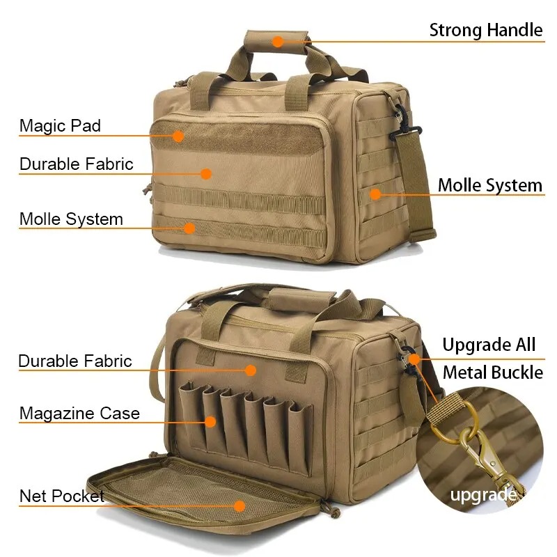 Outdoor Hunting Range - กระเป๋าเก็บปืนพร้อมระบบ MOLLE กระเป๋าสะพายไหล่ทนทานสําหรับอุปกรณ์และอุปกรณ์เสริมกลางแจ้ง