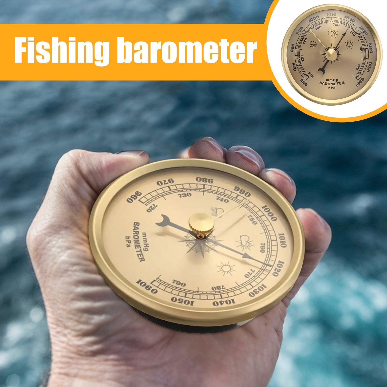 Hunting Outdoor Thermometer - บารอมิเตอร์ตกปลา เกจวัดความดันอัตโนมัติ บารอมิเตอร์สภาพอากาศแบบพกพาสำหรับการเล่นกระดานโต้คลื่น ตกปลา ตั้งแคมป์ พายเรือ