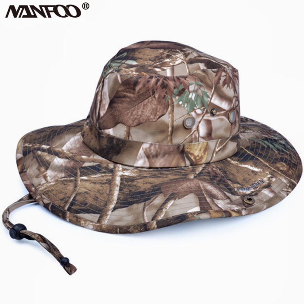 Hunting Outdoor Hats - คุณภาพสูงป้องกันแสงแดดต้นไม้ Camo การล่าสัตว์ตกปลา Bonnie หมวกกีฬากลางแจ้งปีนเขาดูนกป่าการถ่ายภาพหมวก