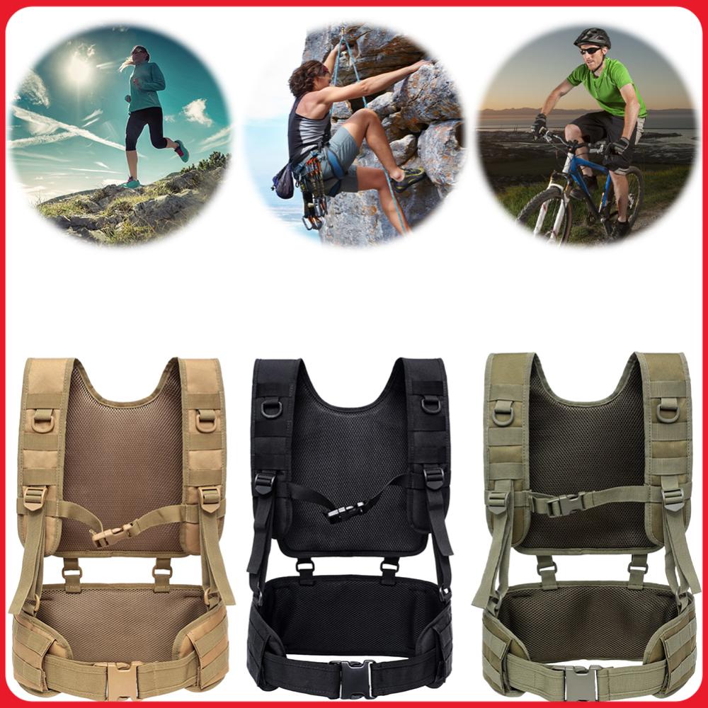 Hunting Outdoor Game - เสื้อกั๊กและเข็มขัดสำหรับล่าสัตว์ เข็มขัดฝึกซ้อมกลางแจ้งอเนกประสงค์ ผ้าอ๊อกซ์ฟอร์ด สำหรับเกมสงคราม แอร์ซอฟท์ เพ้นท์บอล