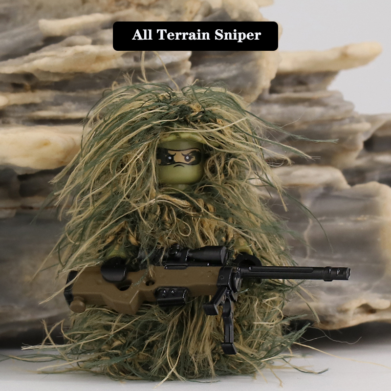 ชุดทหาร ตัวต่อทหาร ซีรีส์ทหาร  - Ghillie Suit Woodland บทวิจารณ์และราคา