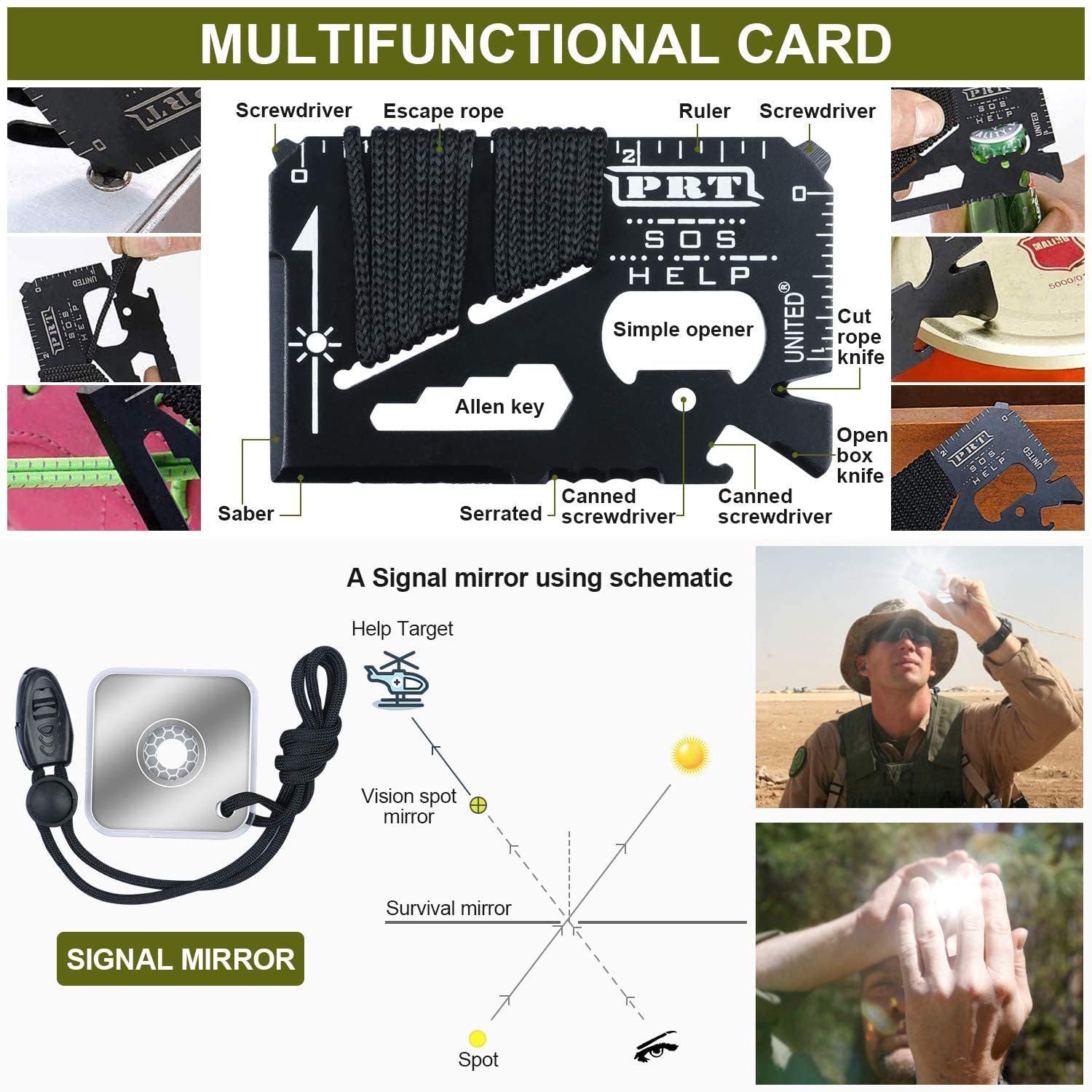 ชุดอุปกรณ์ฉุกเฉินพกพาขนาดกะทัด - Outdoor Hunting Tools บทวิจารณ์และราคา