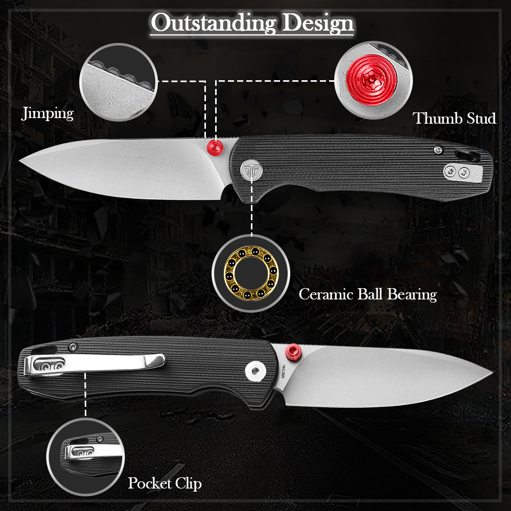 TRIVISA มีดพับสำหรับผู้ชาย, ด้ - Outdoor Hunting Gifts บทวิจารณ์และราคา