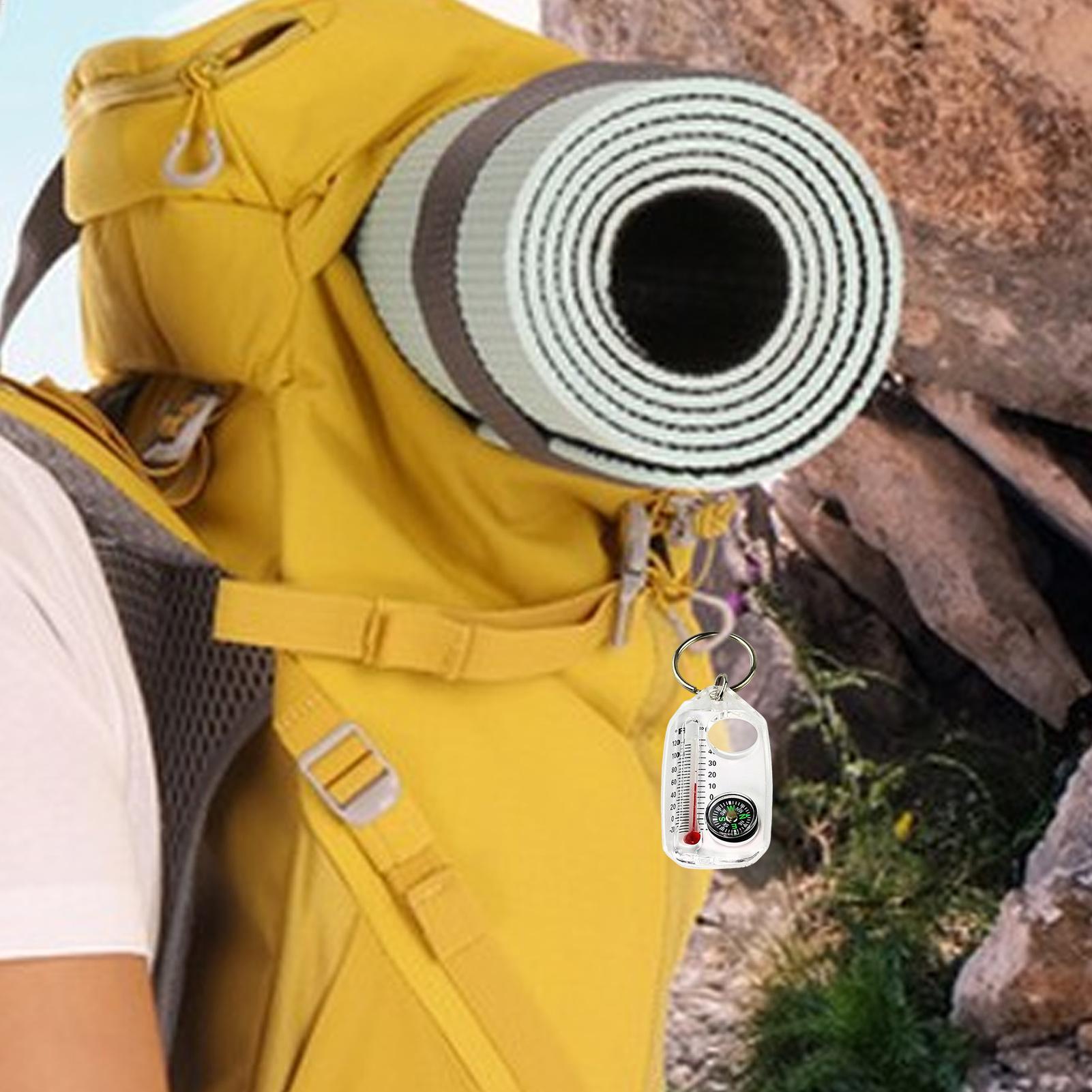พวงกุญแจแบบพกพาพร้อมเข็มทิศและ - Hunting Outdoor Thermometer บทวิจารณ์และราคา