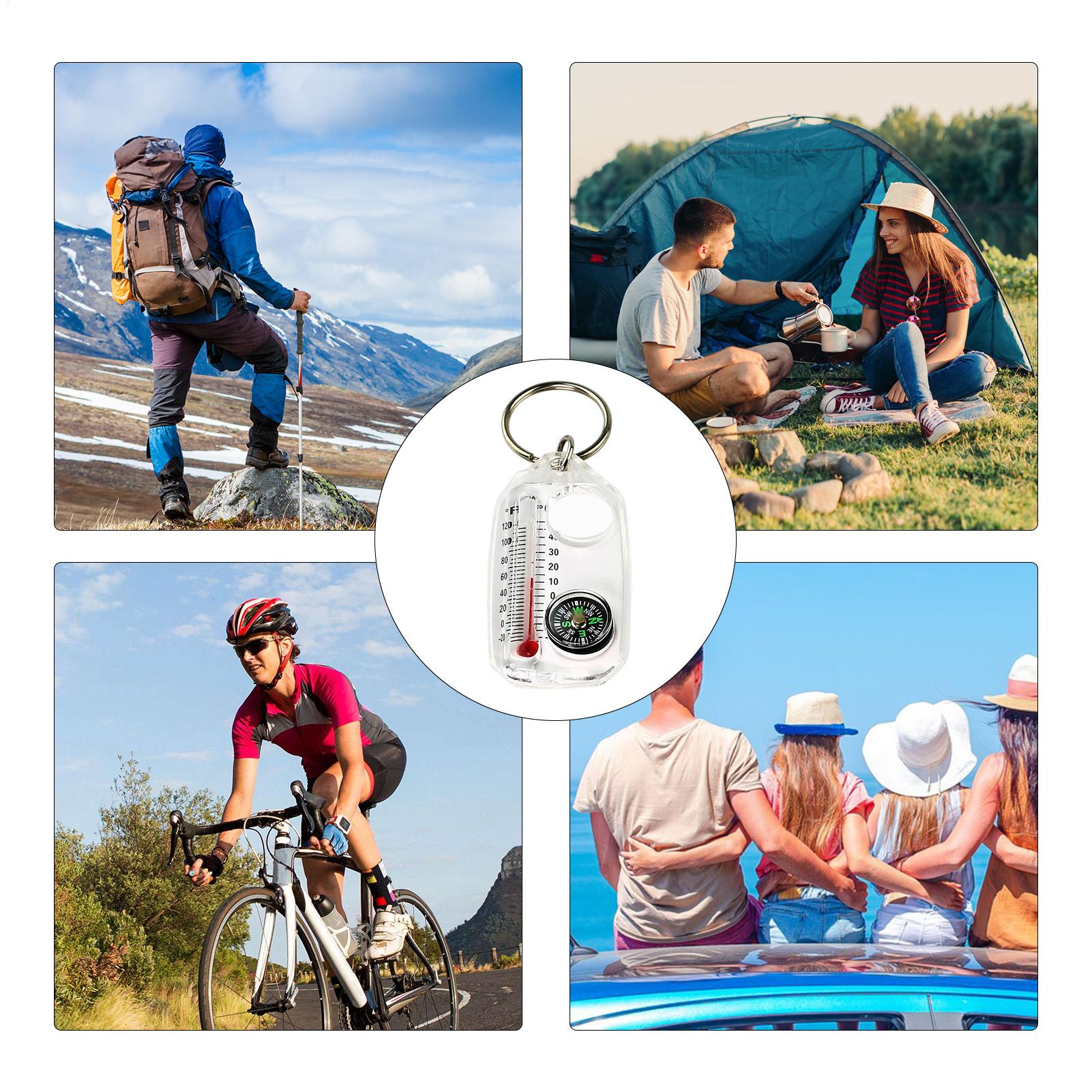 พวงกุญแจแบบพกพาพร้อมเข็มทิศและ - Hunting Outdoor Thermometer บทวิจารณ์และราคา